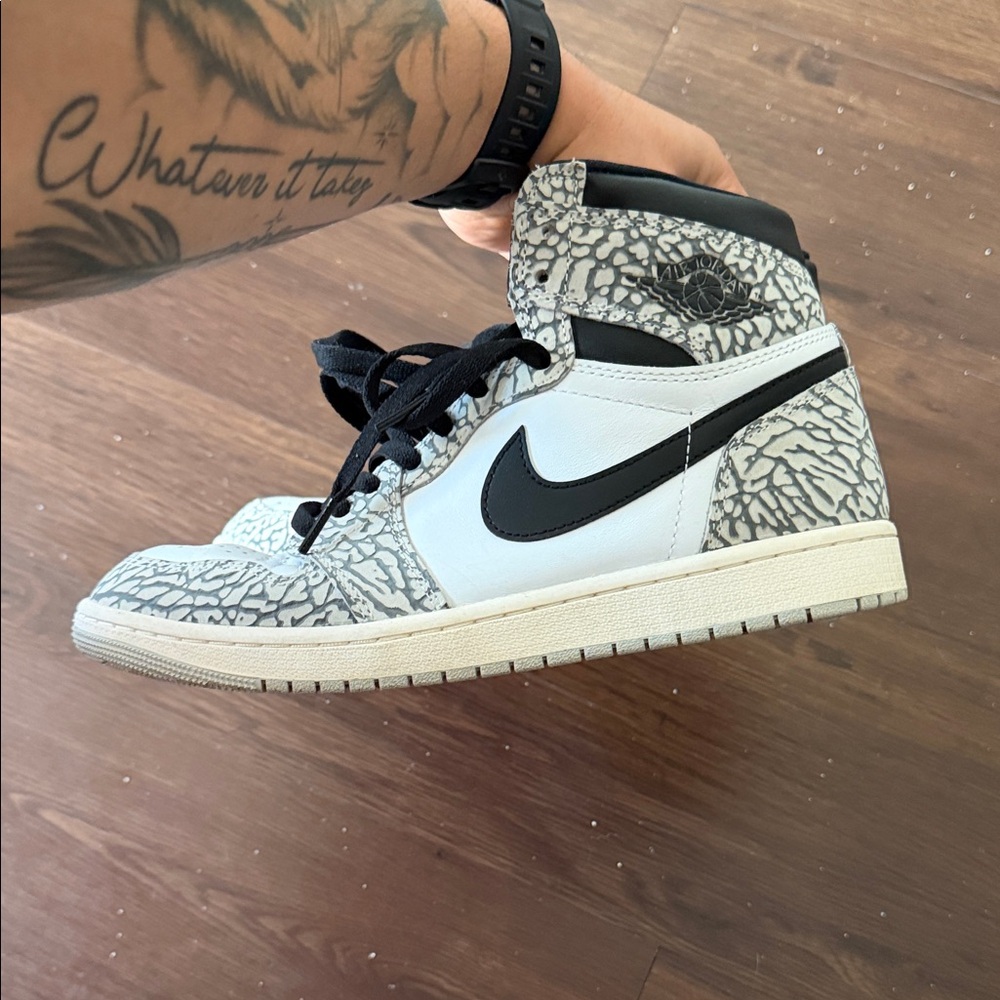 Nike Air Jordan 1 High Elephant Print Black White